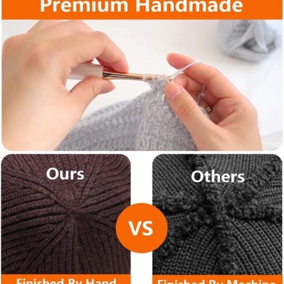 Orange Short Beanie Hat main image 5